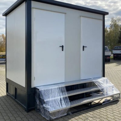 Contenedor Sanitario Doble con Depósito de Residuos 3 × 2 m (Blanco)