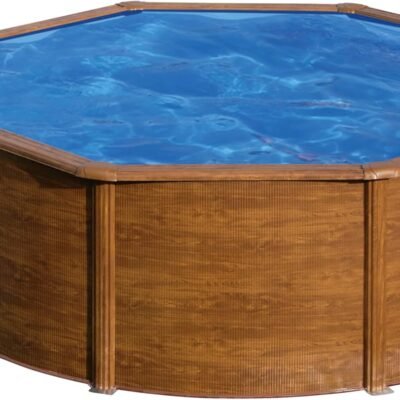 Piscina Elevada Redonda Aspecto Madera 300 x 120 cm